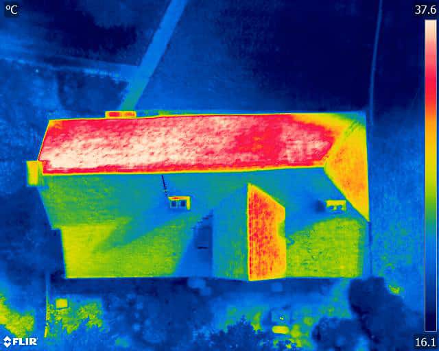 drone thermal imaging detection of heat loss through roof