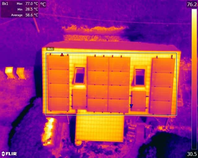 Aerial domestic house solar panel inspection by drone