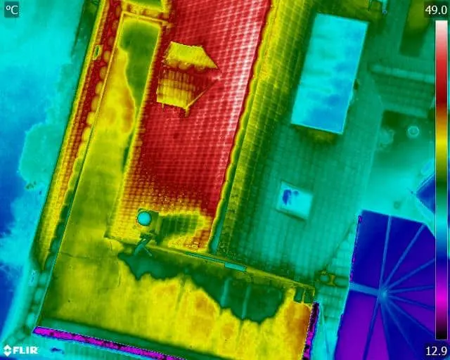 thermal roof inspection flat roof thermal image
