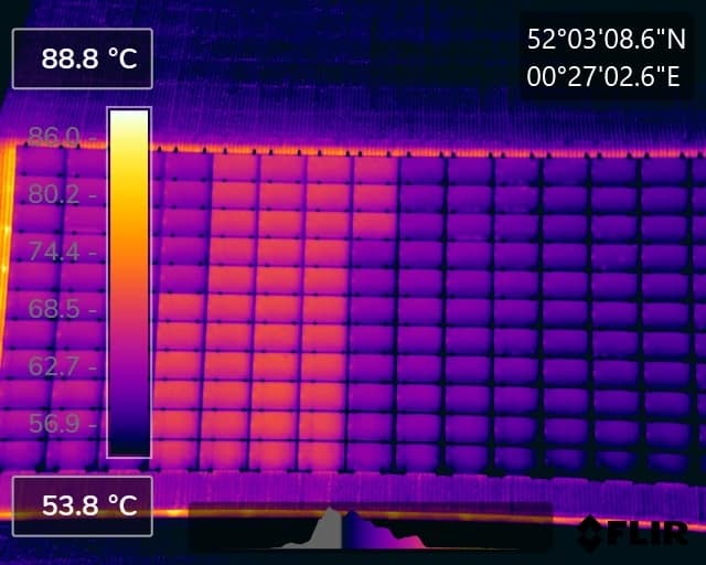 Solar PV Panel Fault Detection with thermography Domestic solar panel installation survey