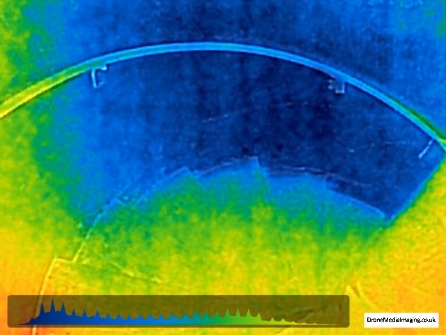 thermogram of stone spiral staircase