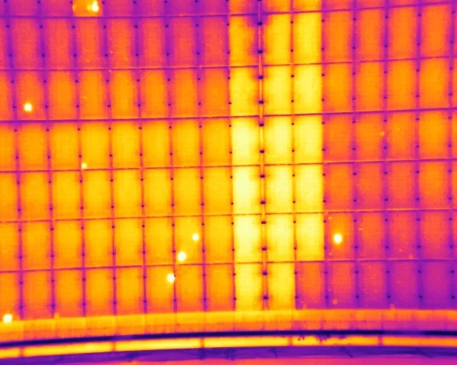 String fault observed by thermal camera String fault observed by thermal camera