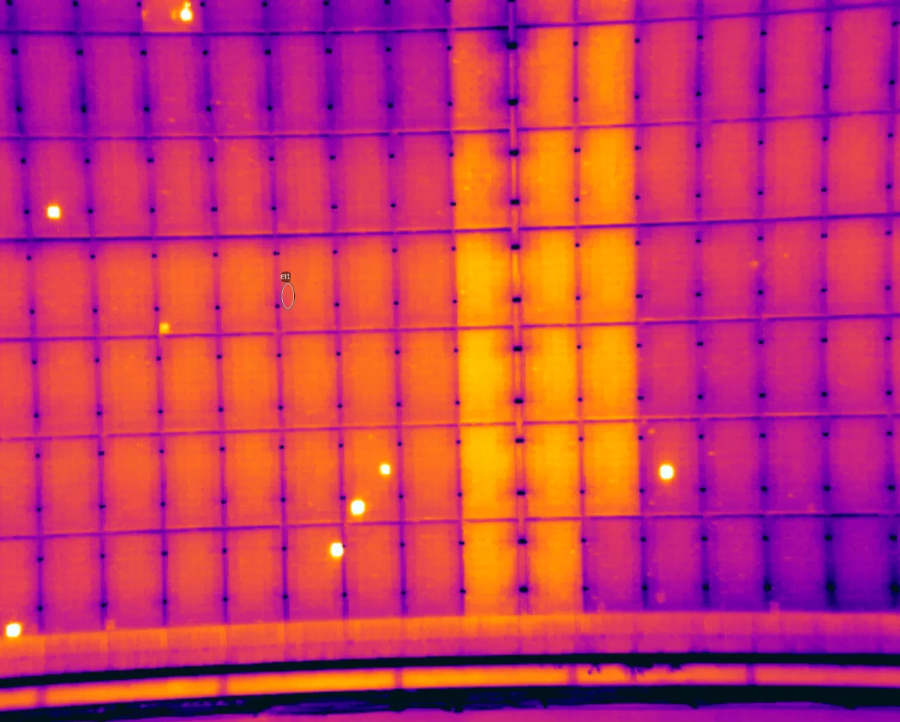 string anomalies and faults in solar arrays Qualitative thermography analysis