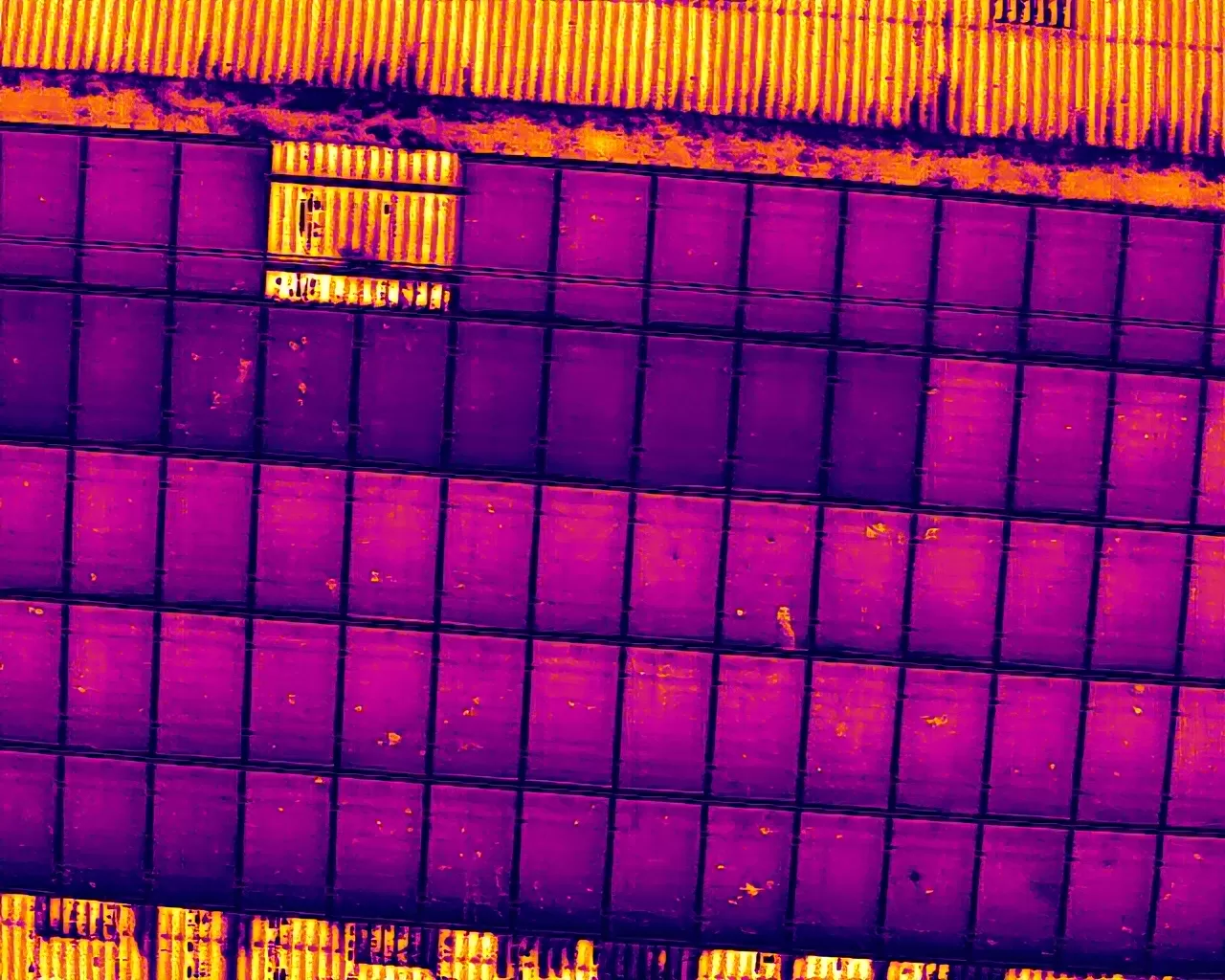 Solar Panel PV Inspections thermogram
