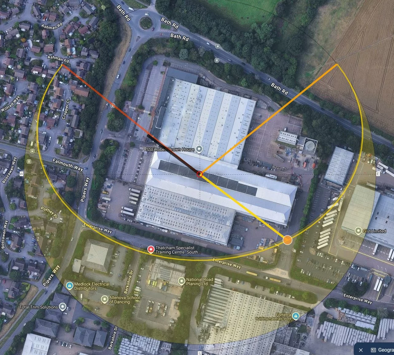 Screenshot 2026-07-10 172539 Sun position for a solar inspection in Thatcham