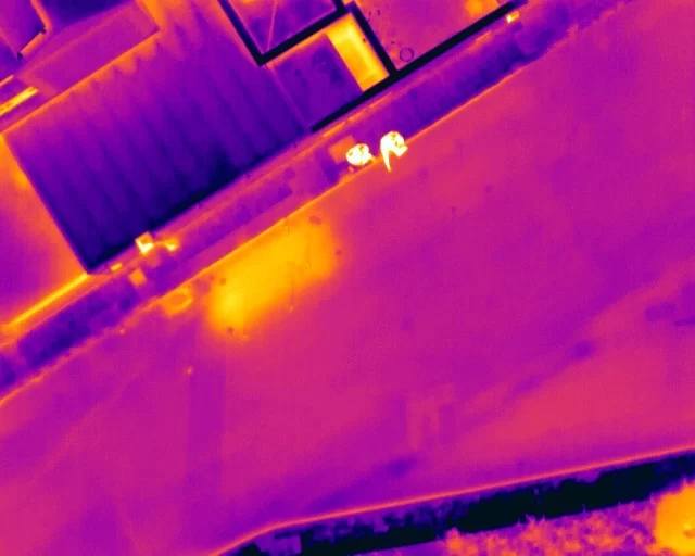 Water leak detection under road Solar PV Infrared thermal inspection