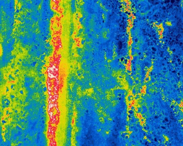 Water leak detection volcanic lava rock using thermal imaging IEC62446-3:2017 Solar PV thermal inspection