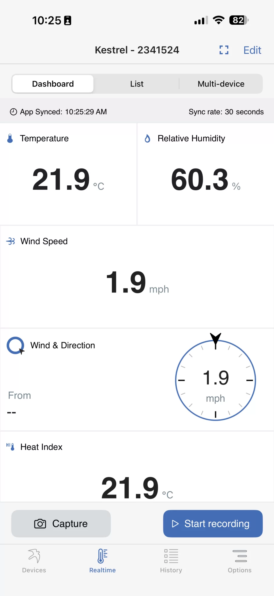 Solar inspection environmnetal monitoring data