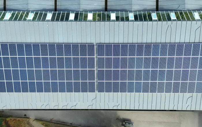 School roof solar arrays
