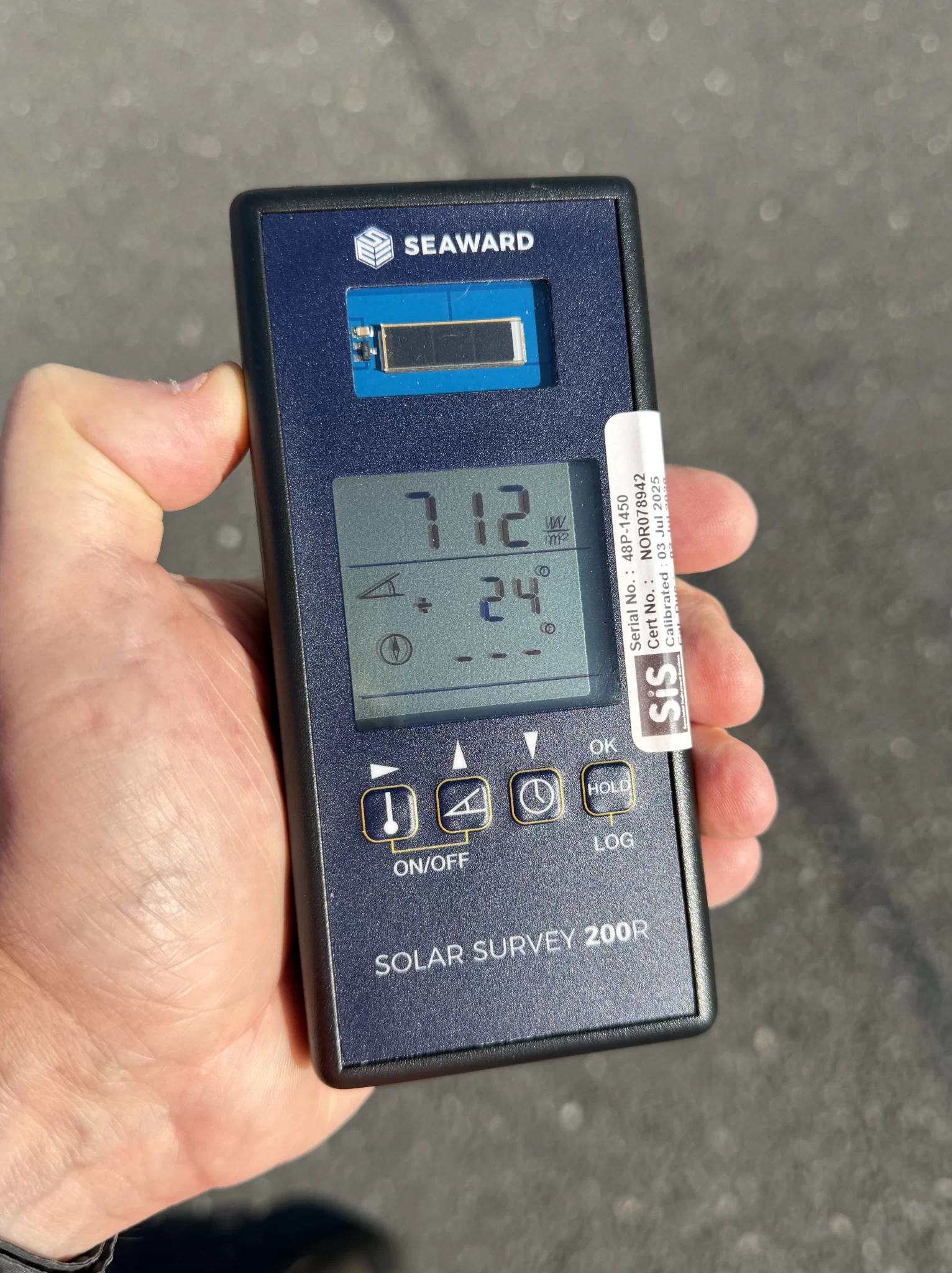 Recording the Solar Irradiacne for IEC compliant surveys