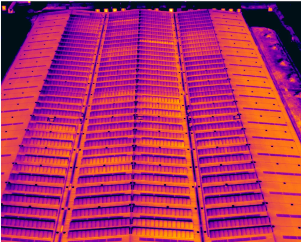 Large commercial solar array installation with multiple string anomalies